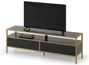 Masă TV Soren Rtv (lemn negru + auriu). Promo -19%. 1111727