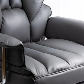 Scaun directorial gri din piele ecologica rezistent pana la 150 kg OFF 413