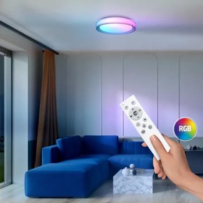 Plafonieră LED RGB dimabilă Solight WO8015 FLOCO LED/30W/230V+RGB/6W d. 40 cm + telecomandă
