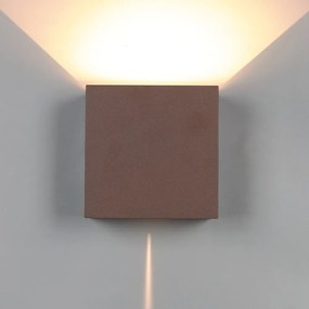 Aplica LED de perete iluminat exterior ambiental IP65 DAVOS XL corten