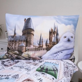 Jerry Fabrics Lenjerie de pat din bumbac Harry Potter Hedwig 02, 140 x 200 cm, 70 x 90 cm