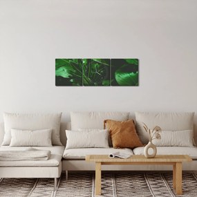 Tablou - Frunze de palmier (cu ceas) (90x30 cm)