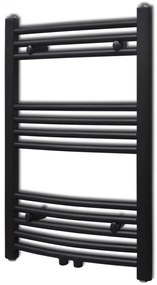 Radiator port-prosop încălzire baie, curbat, negru, 500 x 764 mm