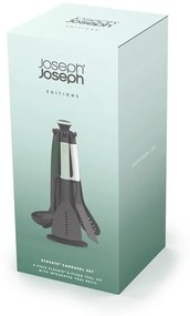 Set ustensile de gatit Joseph Joseph Elevate 10540, 6 piese, Plastic fara BPA, Orificii pentru agatat, Gri/verde