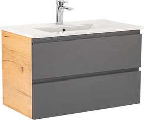 Vario Pull 80 dulap de bază cu chiuvetă stejar-antracite