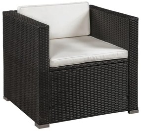 Juskys Set ratan de gradina Punta Cana L - perne negre/crem