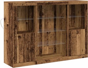 vidaXL Bufet LED Lemn vechi 142,5 x 37 x 100 cm Lemn compozit