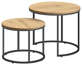 Set masute de cafea FALKEN cu decor de stejar