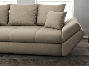 Canapea extensibilă dumonde cu ladă de depozitare si sezut confortabil din spuma high-density, Loana Enjoy Camel 250x100 cm