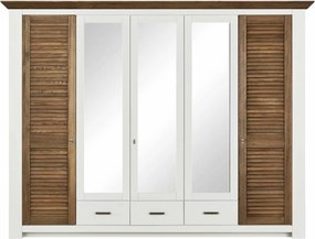 Dulap lemn masiv alb Lucia Maro, 220 × 64 × 210 cm