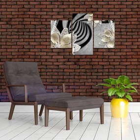 Tablou - 3D Flori aurii (90x60 cm)