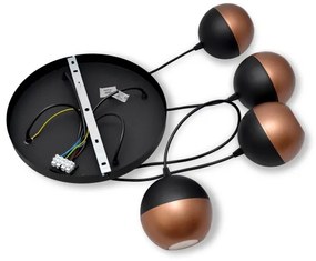 Lustră LED pe cablu MIDWAY 4xGU10/4,8W/230V negru/cupru