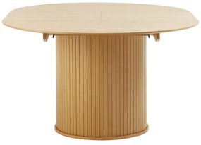 Masă de dining rotundă extensibilă cu aspect de lemn de stejar ø 120 cm Nola – Unique Furniture