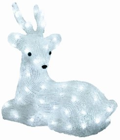 Figurina decorativa ren din acril  64 led-uri alb rece  ip44  36x34 cm