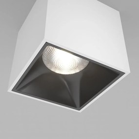 Spot LED aplicat, plafoniera design tehnic Alfa alb 7x7cm, 3000K