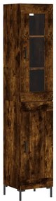 3199494 vidaXL Dulap înalt, stejar fumuriu, 34,5x34x180 cm, lemn prelucrat