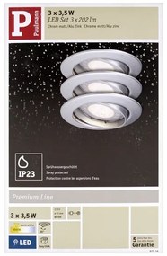Paulmann 92516 - Set 3x LED GU10 3,5W corp iluminat baie 230V