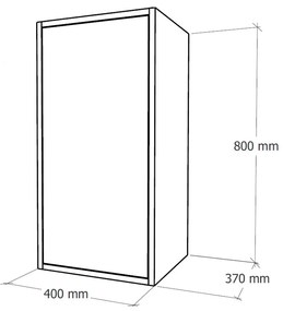 Boxie 1 ușă dulap de perete 80x40x37 cm roz