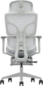 ERGO D-T5-GHL-01– Scaun Ergonomic Premium, Suport Lombar Dublu cu arc și reglaj al tensiunii, Cotiere 3D, Tetieră reglabilă, Șezut Glisant, Suport pentru picioare extensibil, Gri
