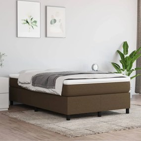 vidaXL Pat box spring cu saltea, maro închis, 120x200 cm, textil