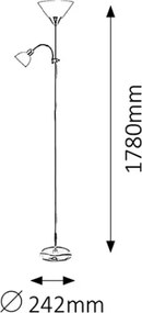 Brilagi - Lampadar CERIA 1xE27/100W/230V + 1xE14/25W negru/verde