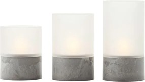 Brilliant - Set de 3 lumânări LED BOUGIE LED/2xAA IP44 gri/alb