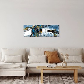 Tablou abstract (cu ceas) (90x30 cm)