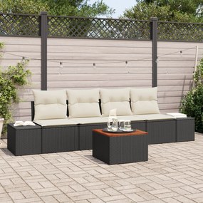 vidaXL Set Canapea Grădină 5 pcs Negru, alb 55 x 55 x 37 cm