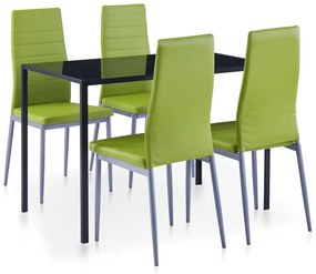 281705 vidaXL Set mobilier de bucătărie, 5 piese, verde