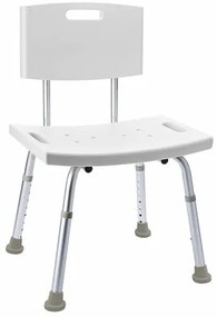 SAPHO A00602101 Scaun pentru persoane cu handicap,cu spătar, înălțime reglabilă, alb