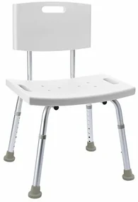 SAPHO A00602101 Scaun pentru persoane cu handicap,cu spătar, înălțime reglabilă, alb