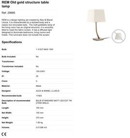 Veioza / Lampa de masa eleganta design clasic REM auriu/negru