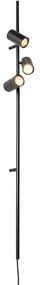 Lampă de perete inteligentă neagră cu întrerupător cu picior 3 lumini incl. 3 Wifi GU10 50mm - Jeana Luxe