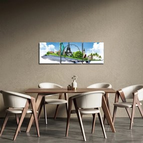 Tablou - Călătorie în jurul lumii (cu ceas) (90x30 cm)