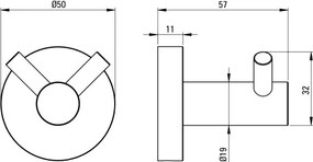 JASMIN Cârlig, dublu Finisaj: Negru ADJ_N121