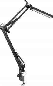 Lampă de birou LED reglabilă cu clemă, 10W, 5V, 3000/4000/6000K, neagră