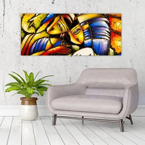 Tablou - Pictură în ulei, îndrăgostiții (120x50 cm)