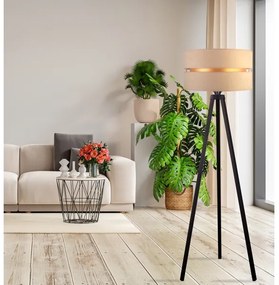 Lampadar Duolla DUO 1xE27/60W/230V d. 44 cm bej/wenge