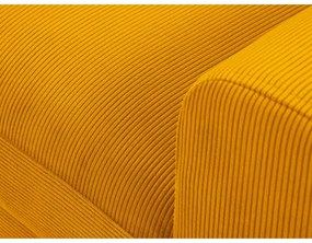 Colțar galben muștar extensibil, cu spațiu de depozitare cu tapițerie din catifea reiată (cu colț pe partea stângă, cu șezlong) Kyoto – Cosmopolitan Design