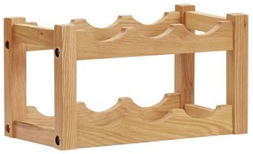 289201 vidaXL Suport 6 sticle de vin, 37 x 21 x 21, lemn masiv de stejar