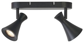 Spot de plafon modern negru cu 2 lumini reglabil - Triangle