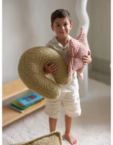 Pernă decorativă pentru copii verde cu tapițerie din țesătură bouclé U – Wigiwama