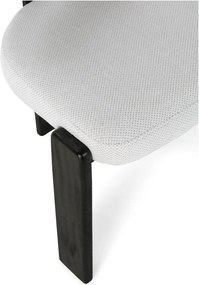 Scaune de dining negre/gri-deschis 2 buc. tapițate Nadia – MOME