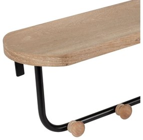 Cuier de perete din MDF si metal, natur, Atelier