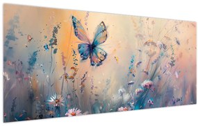 Tablou - Pajiște cu Fluture II (120x50 cm)