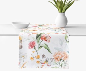 Goldea napron de masă decorativ valencia - pajiște cu fluturi 35x140 cm