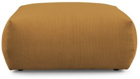 Taburet galben cu tapițerie din catifea reiată Voltaire – Bobochic Paris