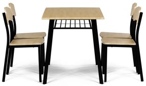 Set de masă Industrial cu 4 scaune, 110 x 70 x 76cm, maro