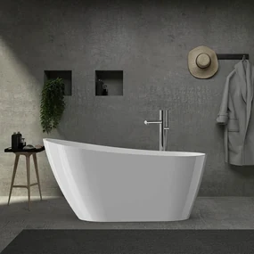 Cada de baie ovala freestanding Spatio Allure, acril alb, 160 x 78 cm