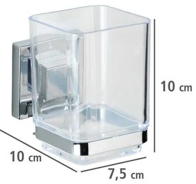 Set de accesorii de baie argintiu lucios autoadeziv din plastic Quadro – Wenko